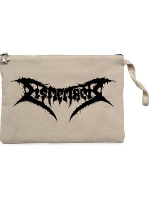Dismember Logo Krem Clutch Astarlı Cüzdan / El Çantası
