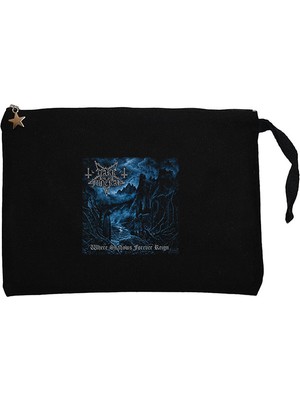 Dark Funeral Where Shadows Forever Reign Siyah Clutch Astarlı Cüzdan / El Çantası