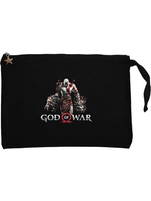 God Of War Kratos Lion Siyah Clutch Astarlı Cüzdan / El Çantası