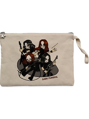 Dark Funeral Anime Krem Clutch Astarlı Cüzdan / El Çantası