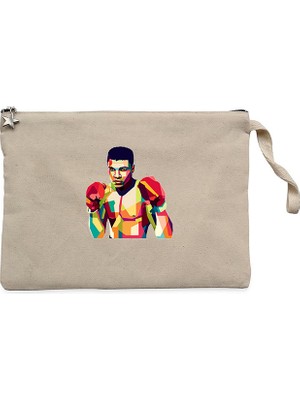 Muhammad Ali Mozaik Krem Clutch Astarlı Cüzdan / El Çantası