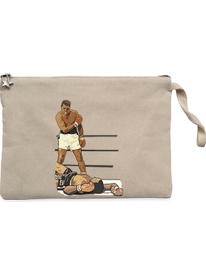 Muhammed Ali Winning Fighter Krem Clutch Astarlı Cüzdan / El Çantası