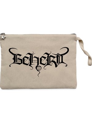 Beherit Logo Krem Clutch Astarlı Cüzdan / El Çantası
