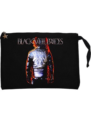 Black Veil Brides Rebels Siyah Clutch Astarlı Cüzdan / El Çantası