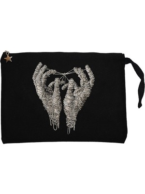 Mummy Hands Siyah Clutch Astarlı Cüzdan / El Çantası