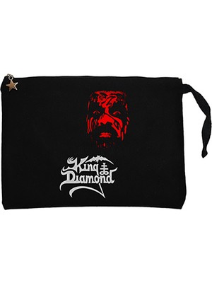 King Diamond Head Siyah Clutch Astarlı Cüzdan / El Çantası