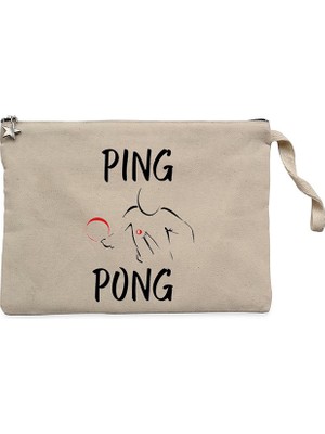Ping Pong Actor Design Krem Clutch Astarlı Cüzdan / El Çantası