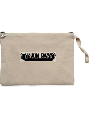 Linkin Park He Is Legend Krem Clutch Astarlı Cüzdan / El Çantası