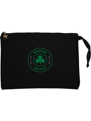 Boston Celtics Logo Siyah Clutch Astarlı Cüzdan / El Çantası