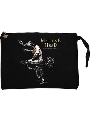 Machine Head Of Kingdom And Crown Siyah Clutch Astarlı Cüzdan / El Çantası