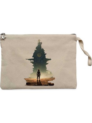 Last Warrior Krem Clutch Astarlı Cüzdan / El Çantası