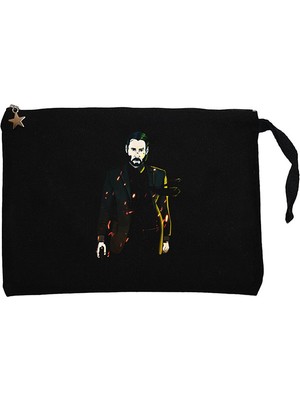 John Wick Graphic Design Siyah Clutch Astarlı Cüzdan / El Çantası