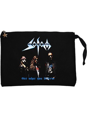 Sodom Get What You Deserve Siyah Clutch Astarlı Cüzdan / El Çantası