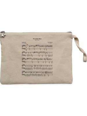 Guns N Roses November Rain Krem Clutch Astarlı Cüzdan / El Çantası