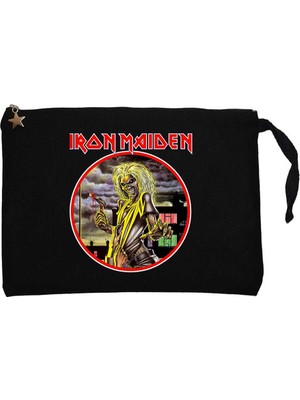 Iron Maiden Killers Siyah Clutch Astarlı Cüzdan / El Çantası