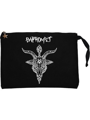 Baphomet Goat Head Siyah Clutch Astarlı Cüzdan / El Çantası