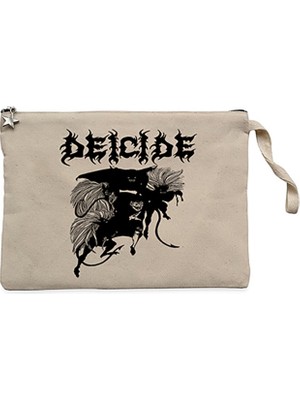 Deicide Band Metal Slayer Krem Clutch Astarlı Cüzdan / El Çantası
