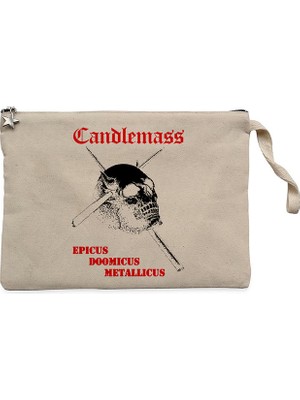 Candlemass Epicus Doomicus Metallicus Krem Clutch Astarlı Cüzdan / El Çantası