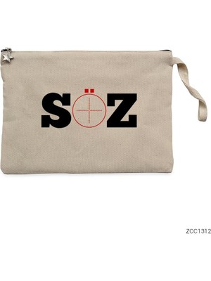 Söz Dizisi Logo 2 Krem Clutch Astarlı Cüzdan / El Çantası