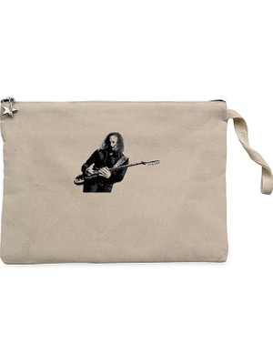 Metallica Kirk Hammett Krem Clutch Astarlı Cüzdan / El Çantası