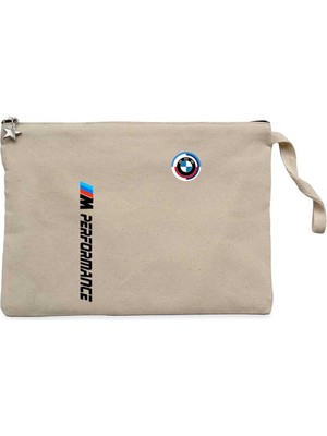 Bmw Performance Krem Clutch Astarlı Cüzdan / El Çantası