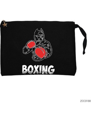 Pitbull Boxing Siyah Clutch Astarlı Cüzdan / El Çantası
