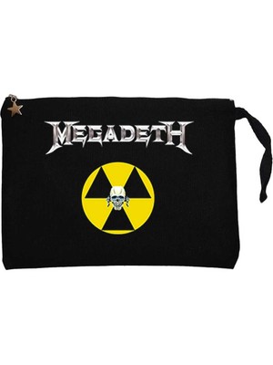 Megadeth Nuclear Radioactive Siyah Clutch Astarlı Cüzdan / El Çantası