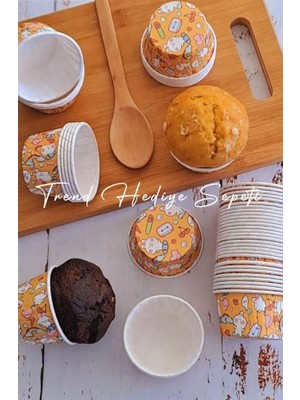 Trend Hediye Sepeti 50'li Tavşan Desenli Cupcake Muffin Kek Kalıbı Pet Kapsül 50x39