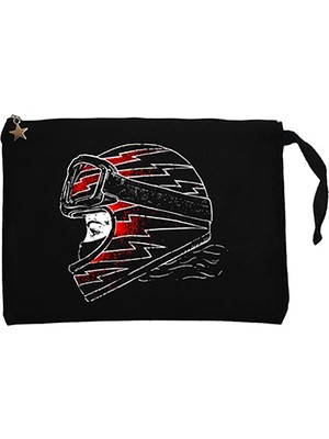 Motocycle Thunder Girl Siyah Clutch Astarlı Cüzdan / El Çantası