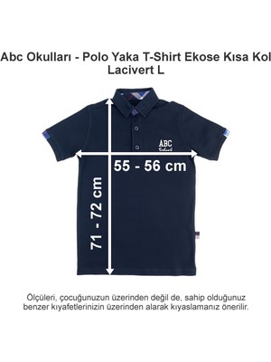 Abc Okulları Polo Yaka T-Shirt Ekose Kısa Kol Lacivert L