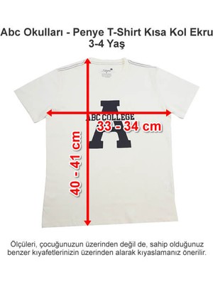 Abc Okulları Penye T-Shirt Kısa Kol Ekru 3-4 Yaş