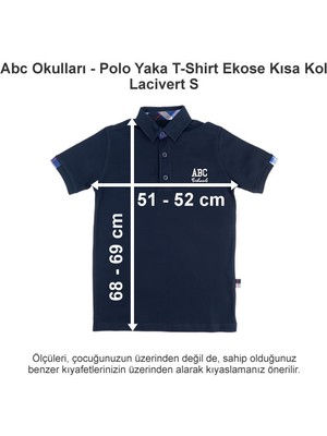 Abc Okulları Polo Yaka T-Shirt Ekose Kısa Kol Lacivert S