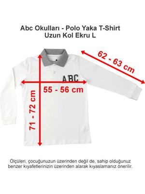 Abc Okulları Polo Yaka T-Shirt Uzun Kol Ekru L