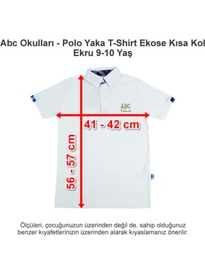 Abc Okulları Polo Yaka T-Shirt Ekose Kısa Kol Ekru 9-10 Yaş