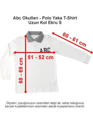 Abc Okulları Polo Yaka T-Shirt Uzun Kol Ekru S