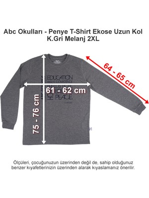 Abc Okulları Penye T-Shirt Ekose Uzun Kol K.gri Melanj 2xl
