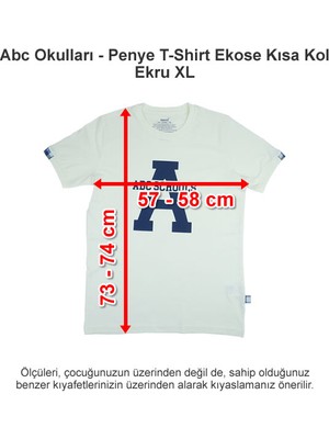 Abc Okulları Penye T-Shirt Ekose Kısa Kol Ekru Xl