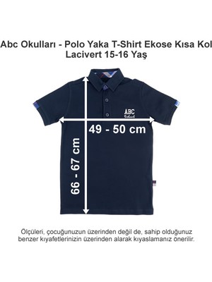 Abc Okulları Polo Yaka T-Shirt Ekose Kısa Kol Lacivert 15-16 Yaş