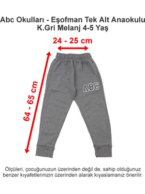 Abc Okulları Eşofman Tek Alt Anaokulu K.gri Melanj 4-5 Yaş