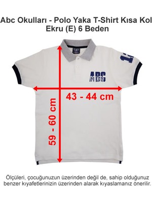 Abc Okulları Polo Yaka T-Shirt Kısa Kol Ekru (E) 6 Beden