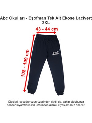 Abc Okulları Eşofman Tek Alt Ekose Lacivert 2xl