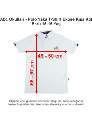 Abc Okulları Polo Yaka T-Shirt Ekose Kısa Kol Ekru 15-16 Yaş
