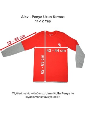 Alev Okulları Penye Uzun Kırmızı 11-12 Yaş