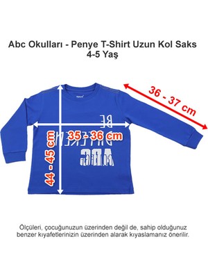 Abc Okulları Penye T-Shirt Uzun Kol Saks 4-5 Yaş