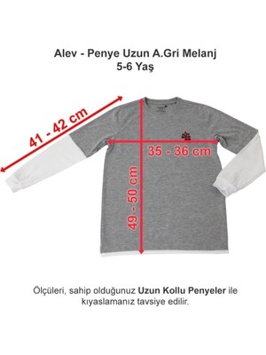 Alev Okulları Penye Uzun Açık Gri Melanj 5-6 Yaş