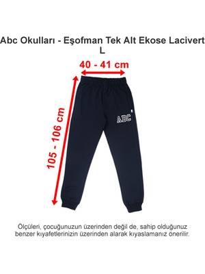 Abc Okulları Eşofman Tek Alt Ekose Lacivert L