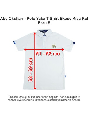 Abc Okulları Polo Yaka T-Shirt Ekose Kısa Kol Ekru S