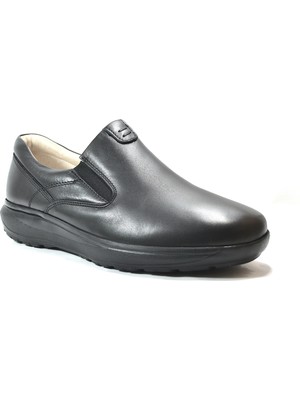Dr. Comfort 10012 Siyah Hakiki Deri Ortopedik Mokasen Erkek Şeker Ayakkabı