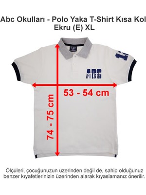 Abc Okulları Polo Yaka T-Shirt Kısa Kol Ekru (E) Xl