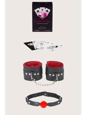 Mulvxbrf BRF02  Sexy Görselli Oyun Kartı Kama Sutra Ağız Topu Kelepçe Set (Mulvix)
